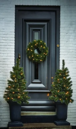 Black Box Trees Glendon Kerstkrans Met Led Verlichting - O60 Cm - Groen Online