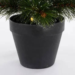 Black Box Kunstkerstbomen^ Trees Glendon Kunstkerstboom In Pot Met 20 Led Lampjes - H60 X O33 Cm - Groen