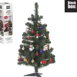 Black Box Kunstkerstbomen^ Trees Joy Kunstkerstboom Met 26 Ornamenten En Led Verlichting - H90 X O50 Cm - Groen