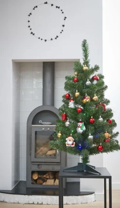 Black Box Kunstkerstbomen^ Trees Joy Kunstkerstboom Met 26 Ornamenten En Led Verlichting - H90 X O50 Cm - Groen