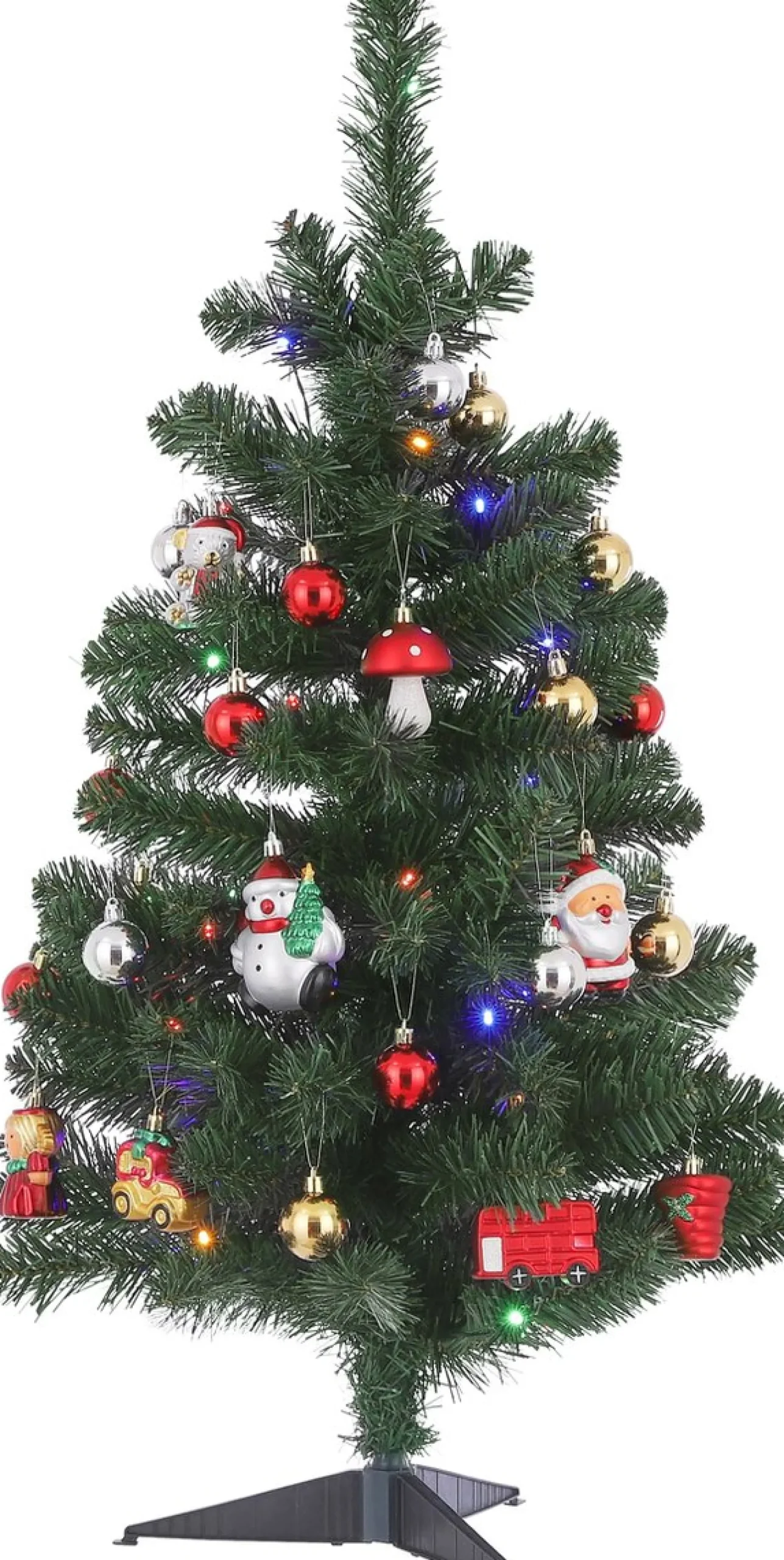 Black Box Kunstkerstbomen^ Trees Joy Kunstkerstboom Met 26 Ornamenten En Led Verlichting - H90 Cm - Groen