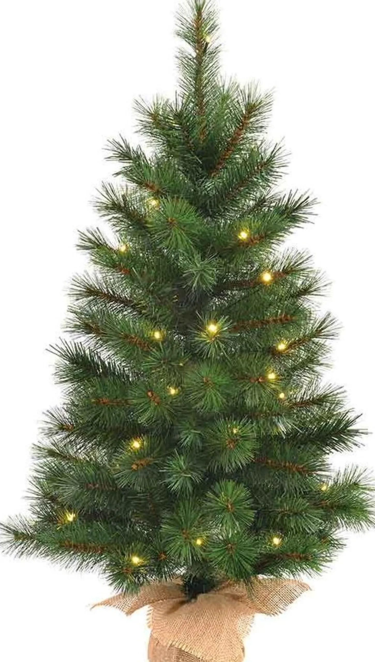 Black Box Kunstkerstbomen^ Trees - Lawson Kerstboom Met Burlap Led Werkt Op Batterijen Groen 40L Tips 102 - H90Xd48Cm - Kerstbomen