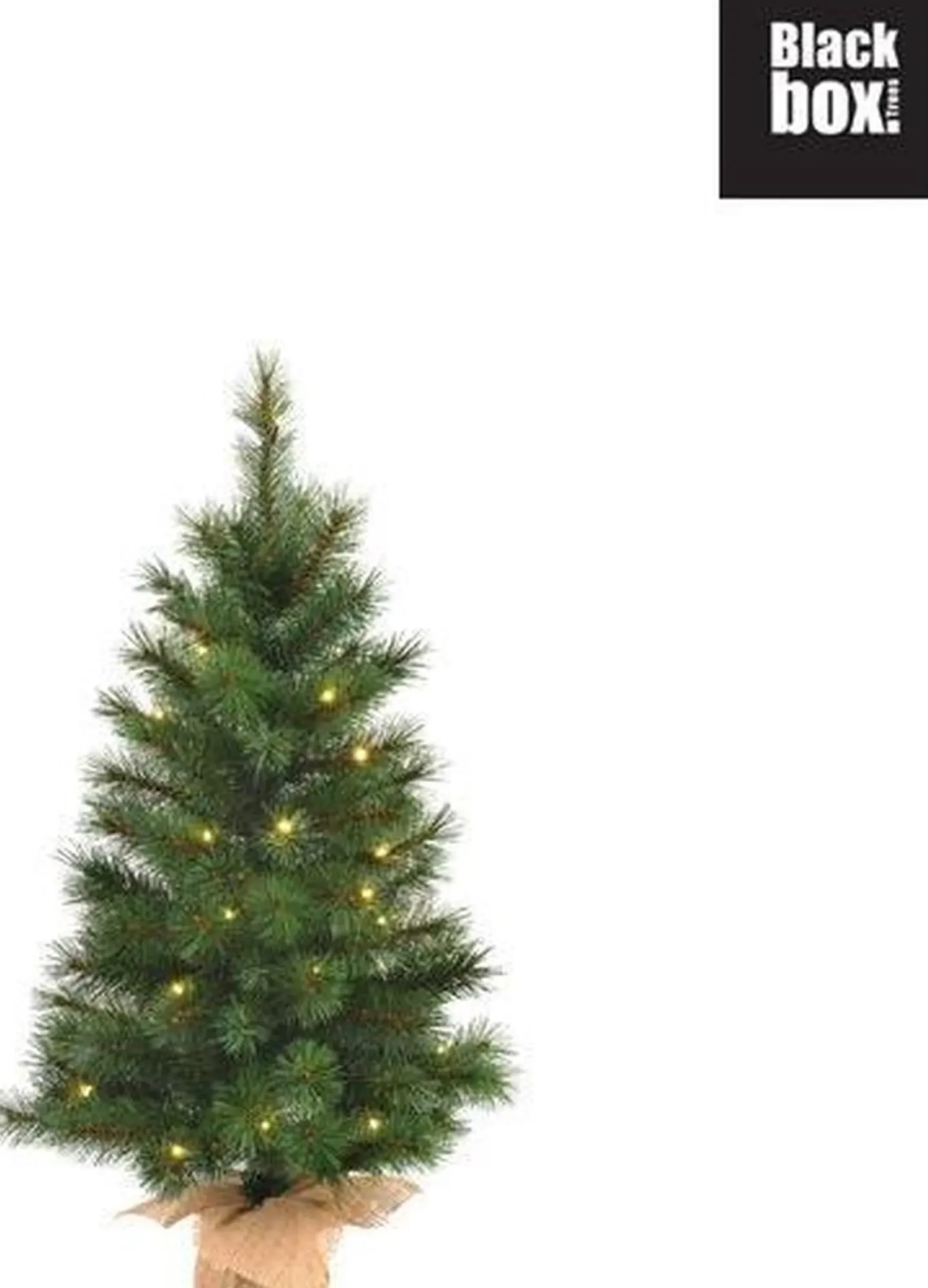 Black Box Kunstkerstbomen^ Trees - Lawson Kerstboom Met Burlap Led Werkt Op Batterijen Groen 40L Tips 102 - H90Xd48Cm - Kerstbomen