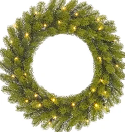 Black Box Trees Nigata Kerstkrans Met Led Verlichting - O60 Cm - Groen Best