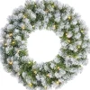 Black Box Trees Norton Kerstkrans Met Led Verlichting - O60 Cm - Frosted Green Fashion