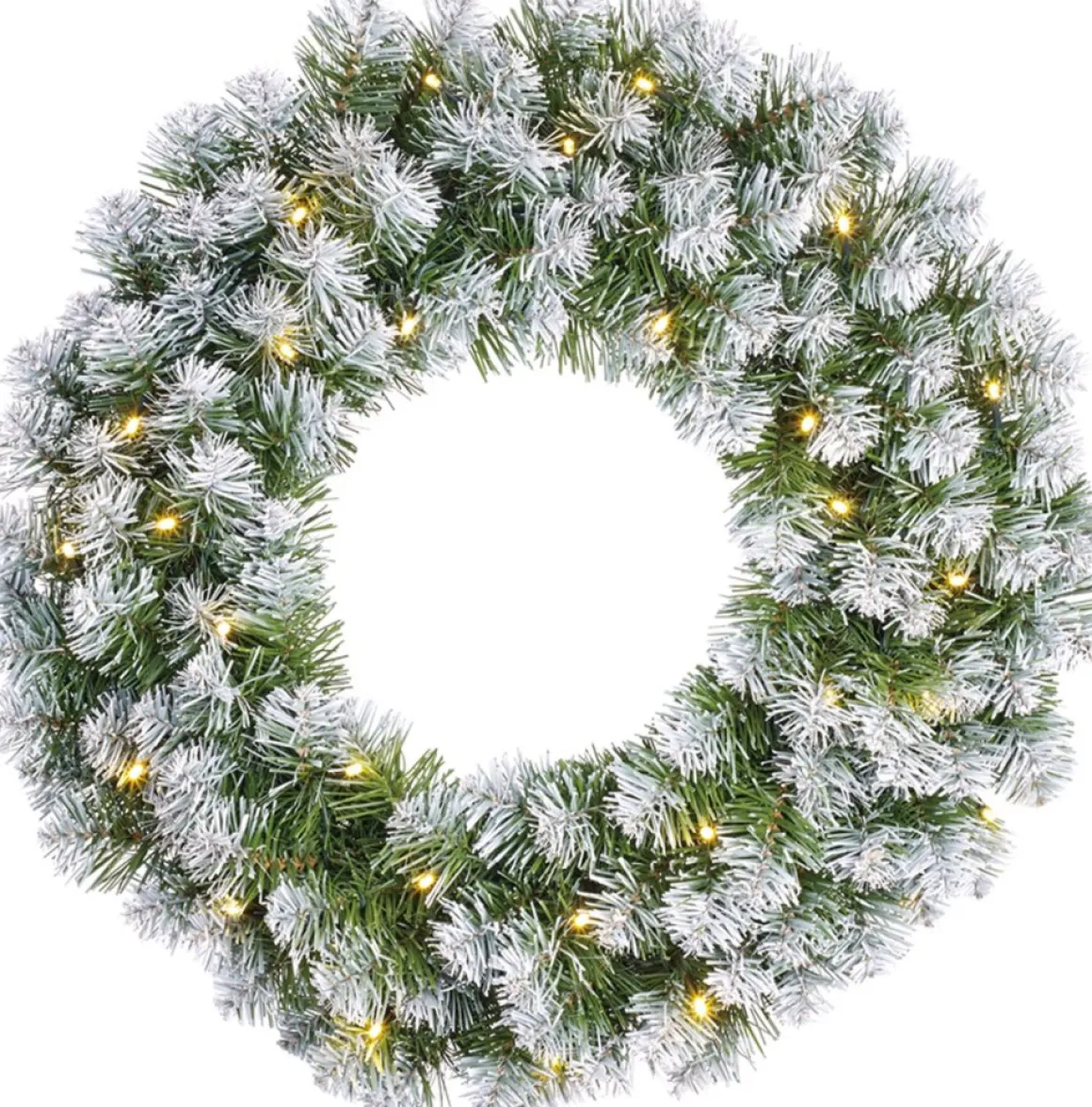 Black Box Trees Norton Kerstkrans Met Led Verlichting - O60 Cm - Frosted Green Fashion
