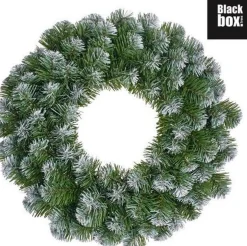Black Box Trees - Norton Krans Groen Frosted Tips 126 - D60Cm - Kerstbomen New