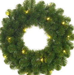Black Box Trees - Norton Krans Led Werkt Op Batterijen Groen 20L Tips 90 - D45Cm - Kerstbomen New