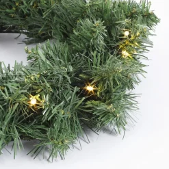 Black Box Trees - Norton Krans Led Werkt Op Batterijen Groen 20L Tips 90 - D45Cm - Kerstbomen New