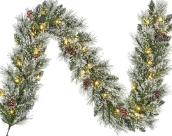 Black Box Trees Vandans Guirlande Met Led Verlichting - L180 Cm - Groen Frosted Discount