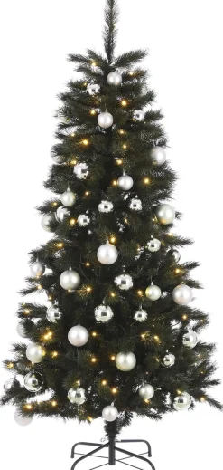 Black Box Kunstkerstbomen^ Trees Voss Kunstkerstboom Met Versiering En Led Verlichting - H185 Cm - Groen