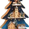 G. Wurm Decoratieve Kerstbomen^Blauwe 3D Kerstboom Van Houtsnijwerk Gedetailleerd 36Cm