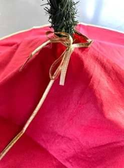 3 BMT Kerstboomstandaarden^3Bmt Kerstboomkleed - Kerstboomrok - Rood - 90 Cm