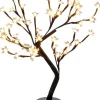 Merkloos Verlichte Kerstfiguren^Bonsai - Kerstbloesem - Led Kerstboom - Warm Wit - 48 Led - Licht Boom Warm Wit - Led Boom Binnen - 50Cm