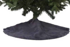 Merk onbekend Kerstboomstandaarden^Boomkleed Faux Rabbit Fur Grijs D90 Cm Polyester
