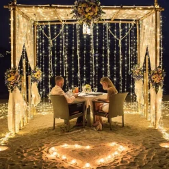 BOTC Lichtgordijnen^ Led Lichtgordijn Sfeerverlichting - Inclusief Afstandsbediening - Led Kerstverlichting Lichtgordijn - 3 Meter - 300 Lichten - Warm Wit