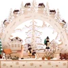 Brubaker 3D Led Lichtboog Lichtboog - Winterlandschap Met Dorp - Led-Verlichting - Hout Natuur - 27,5 X 24,5 X 8,7 Cm - Handbeschilderd Best Sale