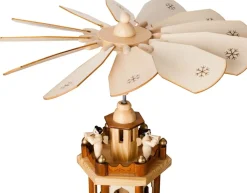 Brubaker Kerstpiramide Houten Piramide - Natuur - 4 Niveaus - 60 Cm Hoogte - Handbeschilderde Figuren Store
