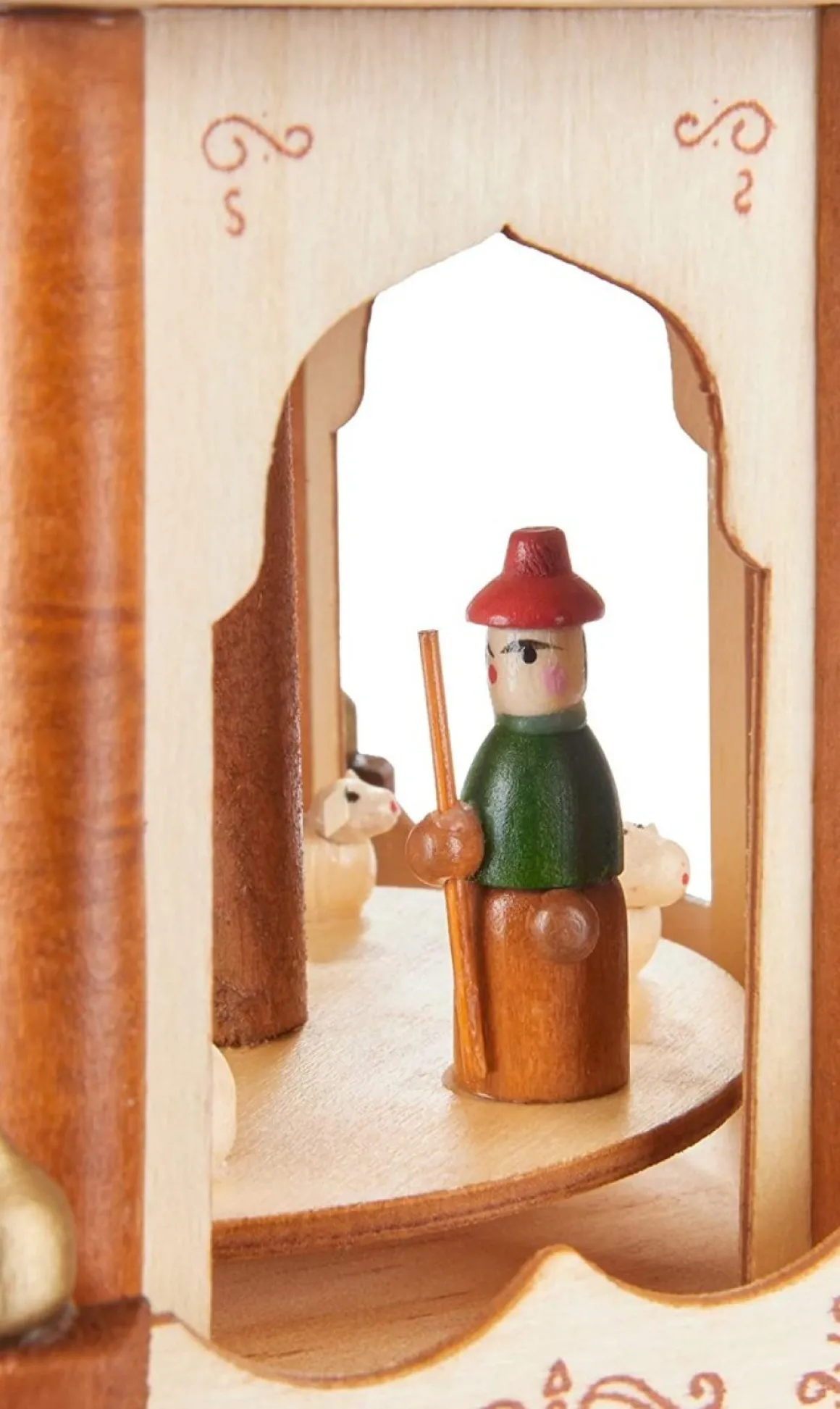 Brubaker Kerstpiramide Houten Piramide - Natuur - 3 Niveaus - 45 Cm Hoogte - Handbeschilderde Figuren Clearance