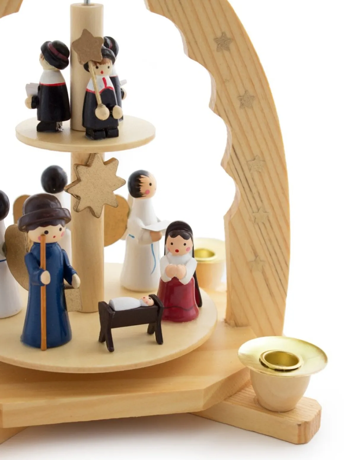 Brubaker 2 Tier Houten Kerstpiramide - 30 Cm - Kerststal Christus Geboorte Met Maria En Josef, Engelen En Carol Zangers Store
