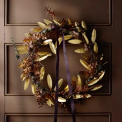Bungalow Deur- Of Muurkrans Van Gouden Olijfblaadjes O35 Cm Cheap