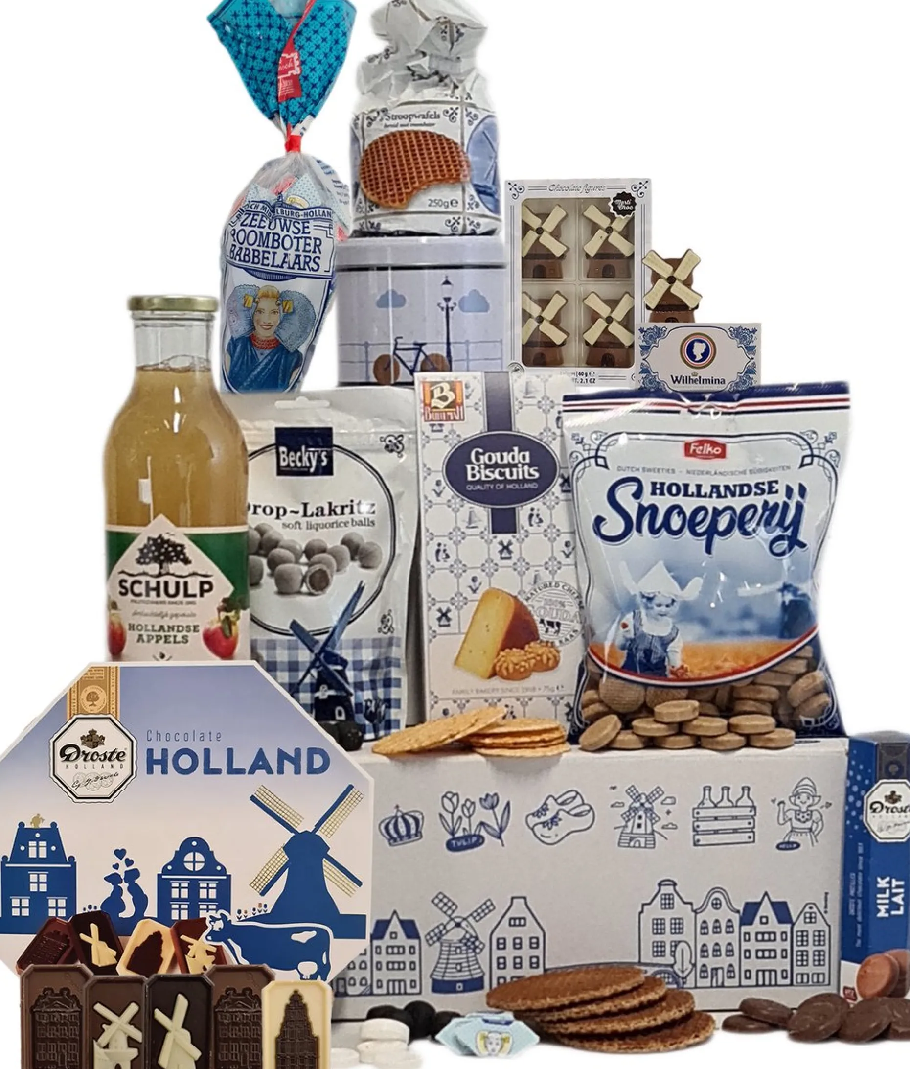 Benking Kerstpakketten^Cadeaupakket - Holland Pakket Nr 1 - Hollandse Cadeautjes | Pakket Met Diverse Hollandse Lekkernijen