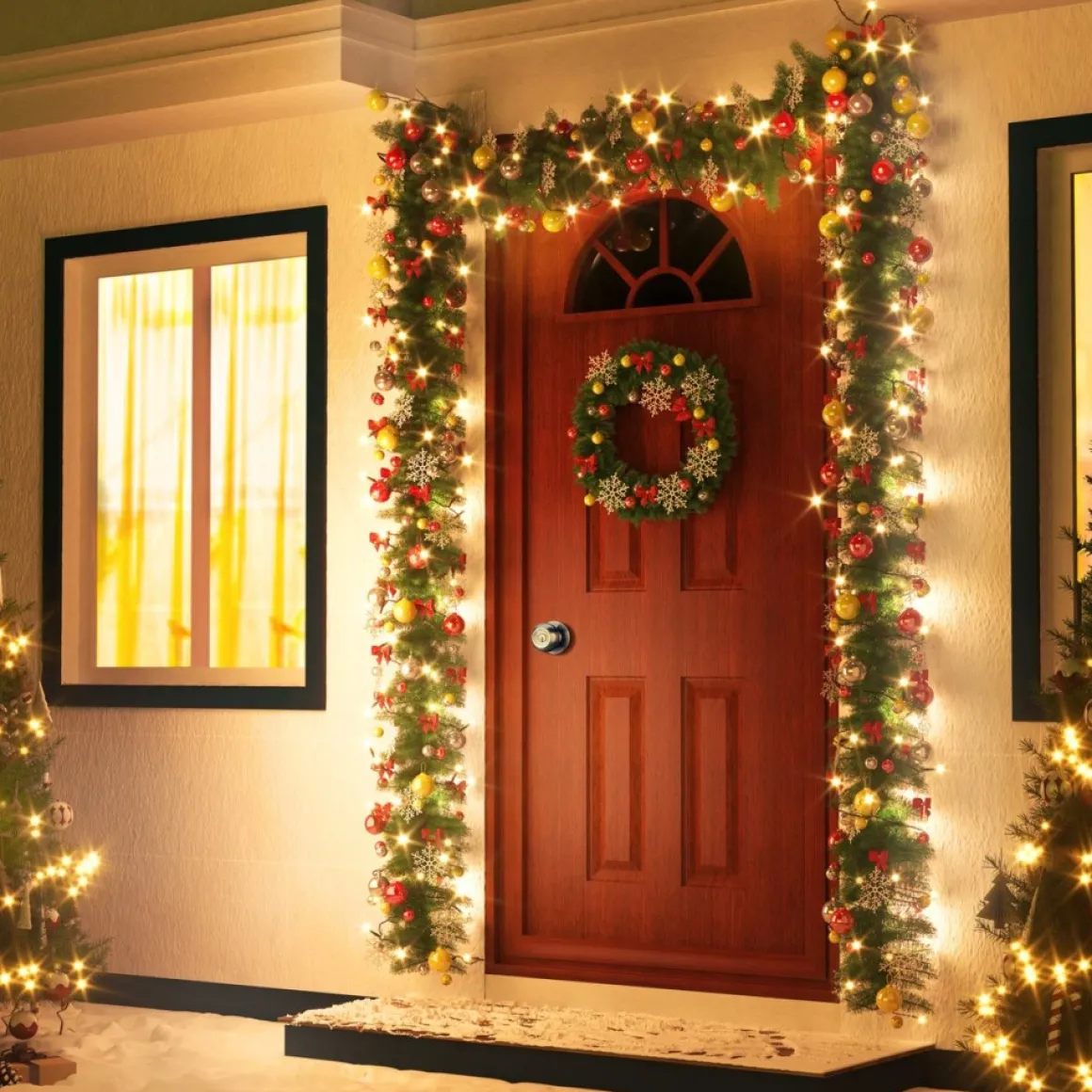Casaria Guirlande Kerstkrans - 5M Met Decoratie En 80 Led's Fashion