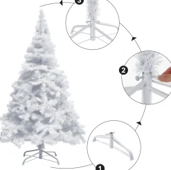 Casaria Kunstkerstbomen^ Kerstboom Pvc - Metalen Voet - 180 Cm