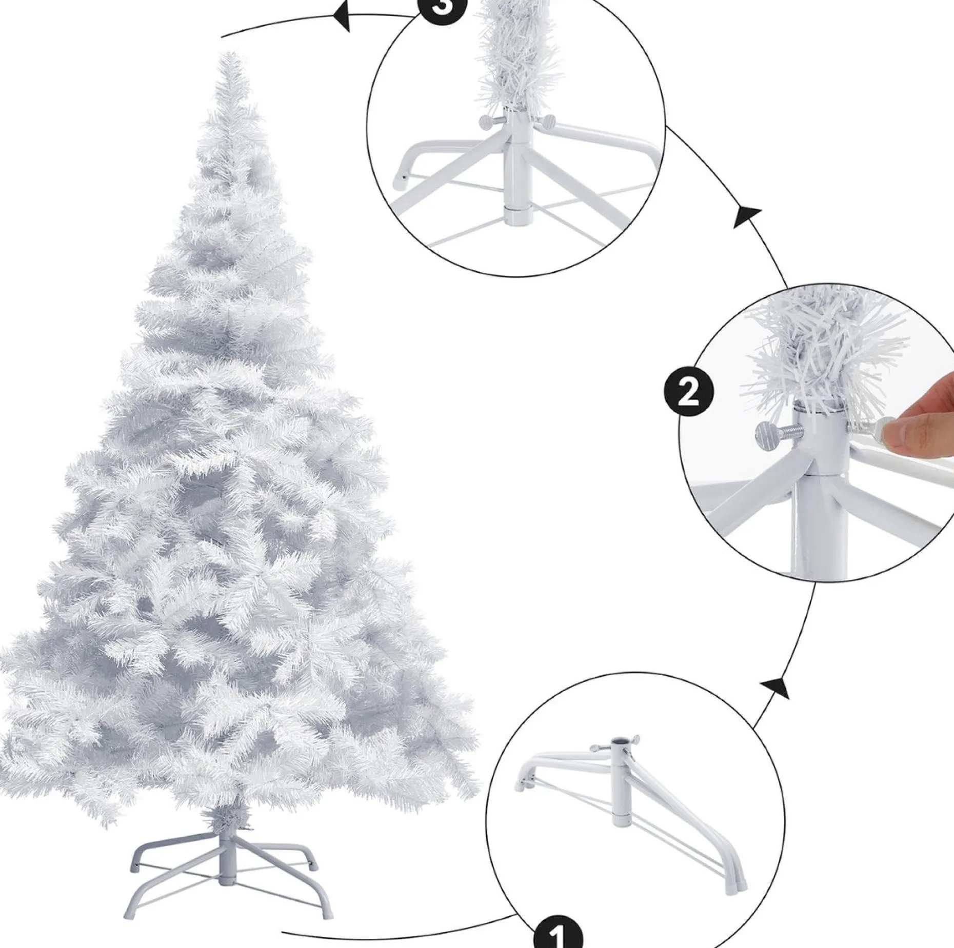Casaria Kunstkerstbomen^ Kerstboom Pvc - Metalen Voet - 180 Cm