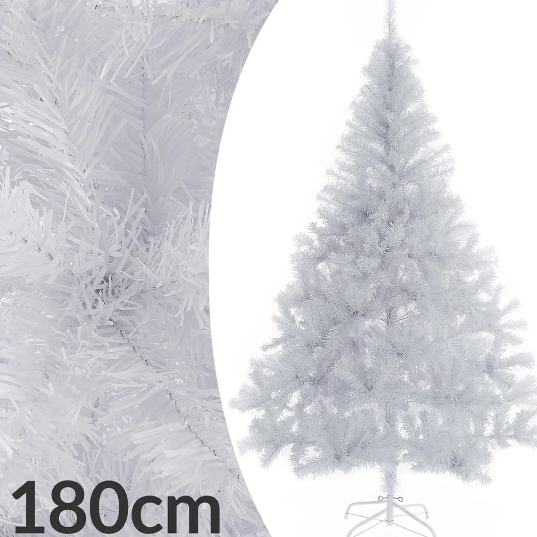 Casaria Kunstkerstbomen^ Kerstboom Pvc - Metalen Voet - 180 Cm