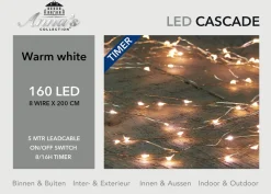 Anna's Collection Kerstlichtsnoeren^Cascade Draadverlichting Zilver Met 160 Warm Witte Lampjes