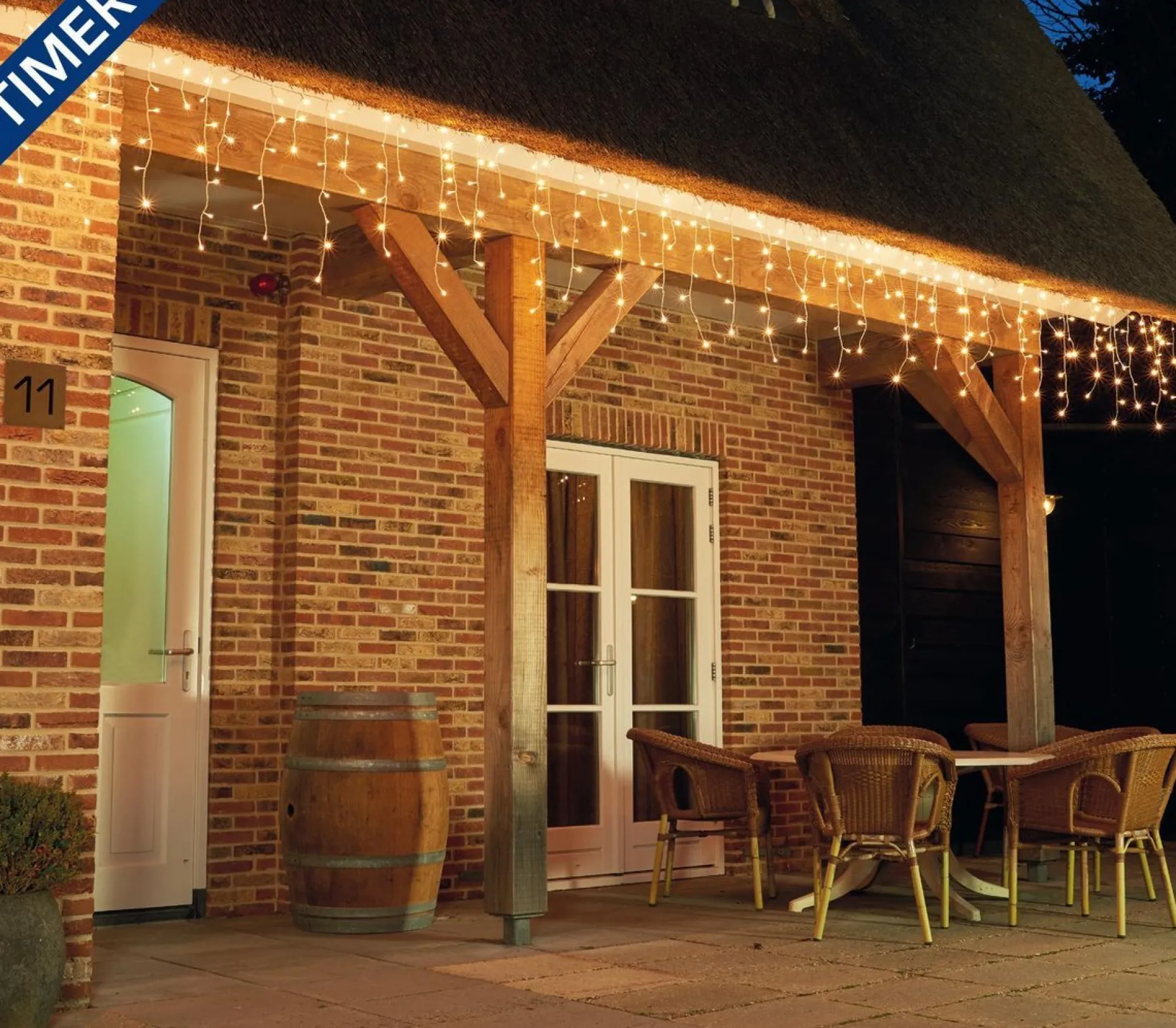 CBD Lichtgordijnen^ Ijspegel Verlichting - 720 X 60Cm - 360 Led Warm Wit - 5M Aanloopsnoer Transparant