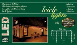 CBD Lichtgordijnen^ Ijspegel Verlichting - 720 X 60Cm - 360 Led Warm Wit - 5M Aanloopsnoer Transparant