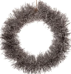 CBD Rotan Krans Zwart/Sneeuw - Kerstverlichting - 40 Cm Warm Wit 30 Led Fashion