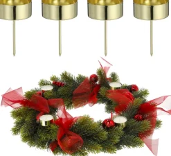 CEPEWA Cepawa Kaarsenhouders/Waxinelichthouders - 4 Stuks - Goud Voor In Een Kerststukje New