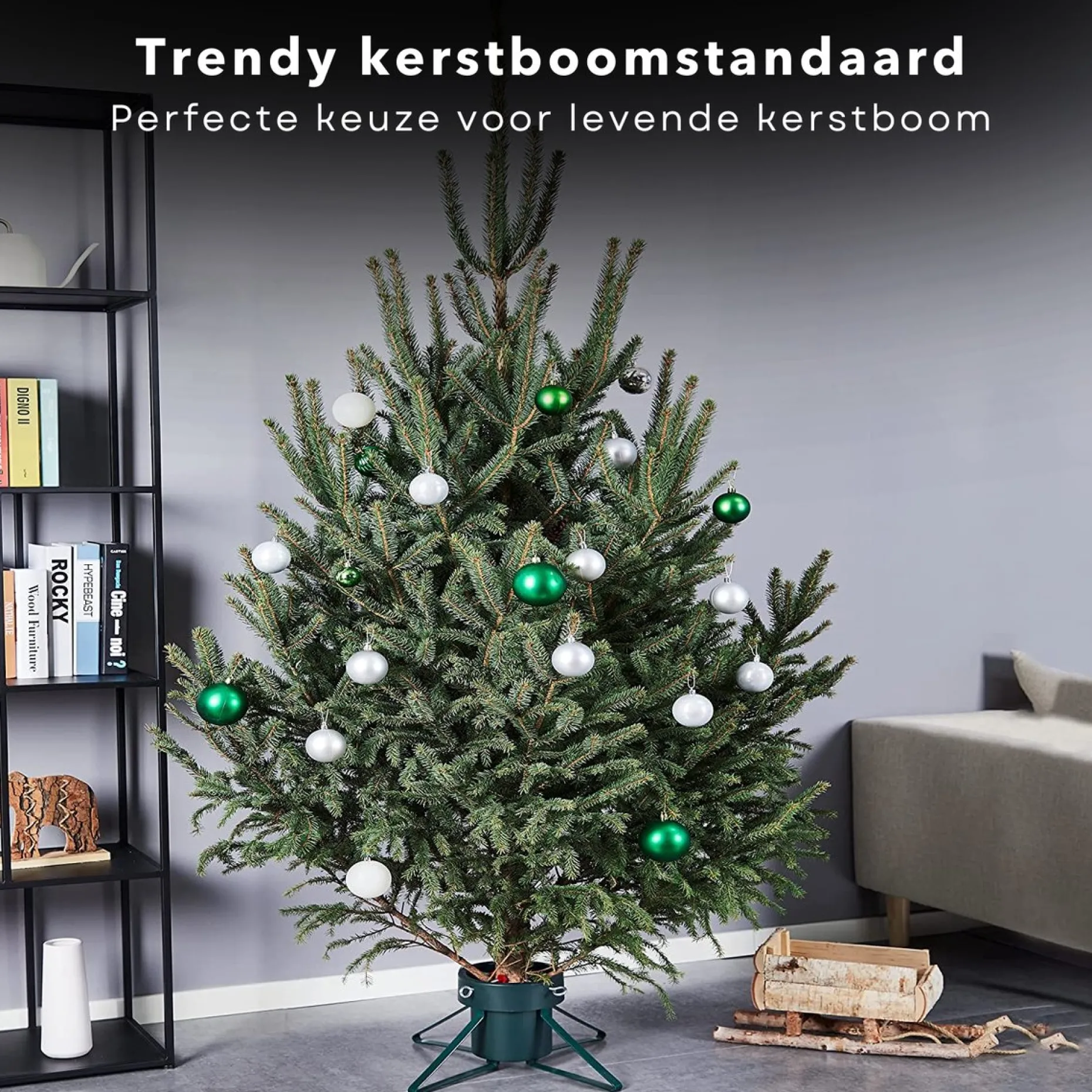 Cheqo Kerstboomstandaarden^® Kerstboomstandaard Met Waterreservoir - Kerstboomvoet Voor Bomen Tot 2 Meter - Kerstboom Standaard - Kerstboom Voet - 1.8 Liter