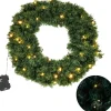 Merkloos Cheqo® Kerstkrans Met Led Verlichting - Krans - Kerstdecoratie - Kerstmis - Met Timer Functie - O50 Cm Cheap