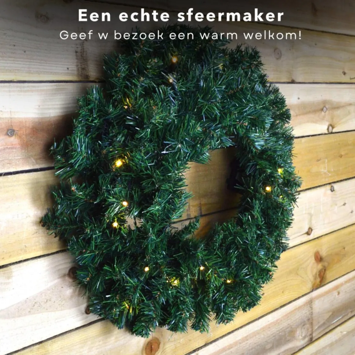 Merkloos Cheqo® Kerstkrans Met Led Verlichting - Krans - Kerstdecoratie - Kerstmis - Met Timer Functie - O50 Cm Cheap