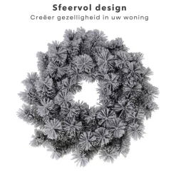 Cheqo ® Kerstkrans Met Sneeuw - Krans - Kerstdecoratie - Kerstmis - Groen En Wit - O40 Cm Online