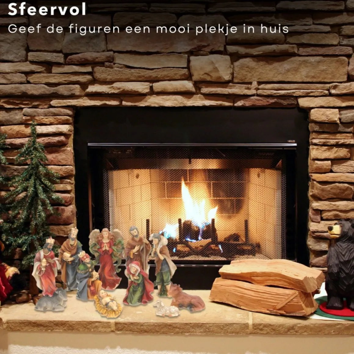 Cheqo ® Kerststal Figuren - Kerststalfiguren - Kerstgroep - Kerstbeeldjes - 11-Delig Hot