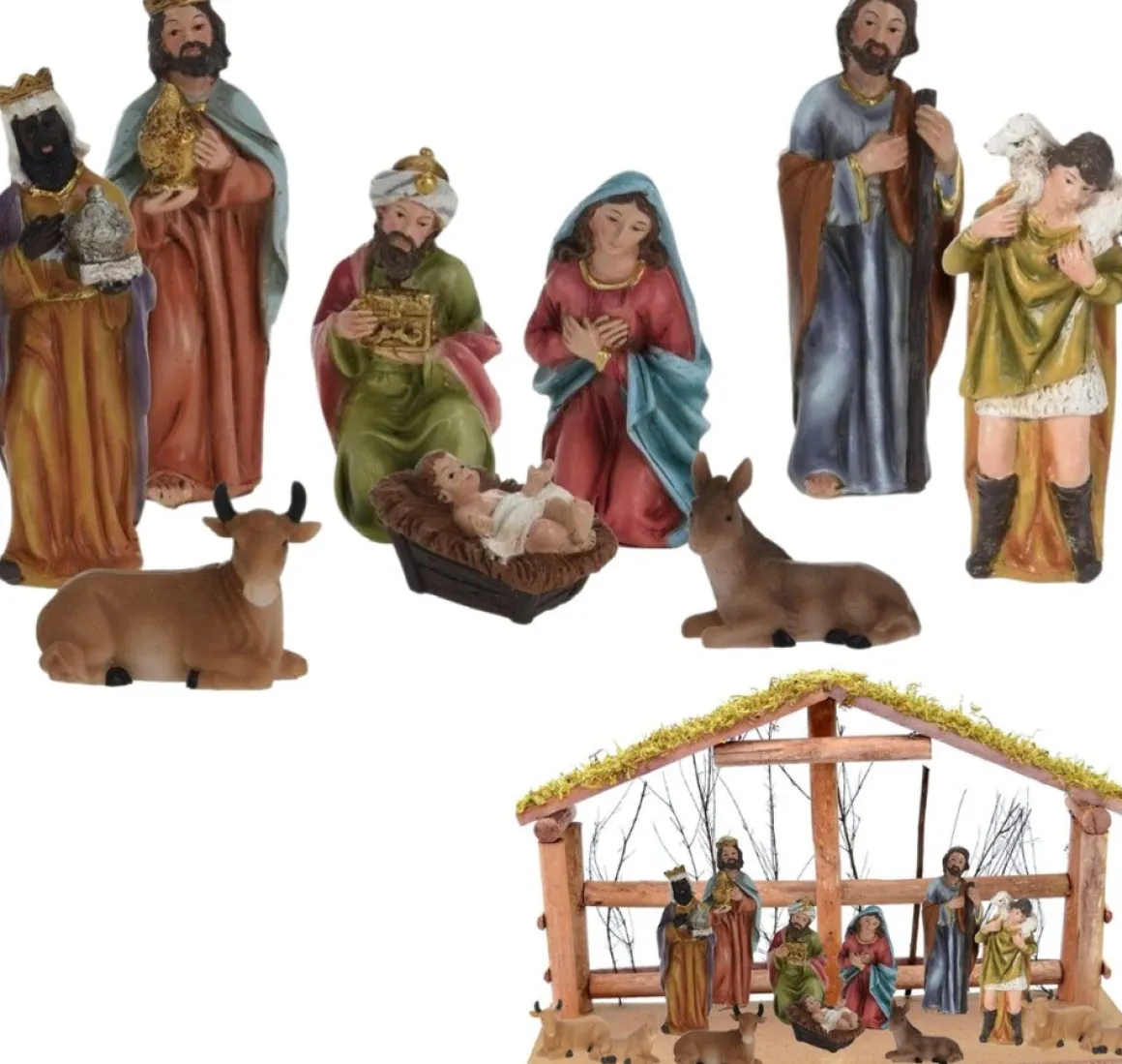 Cheqo ® Kerststal Figuren - Kerststalfiguren - Kerstgroep - Kerstbeeldjes - 9-Delig Online