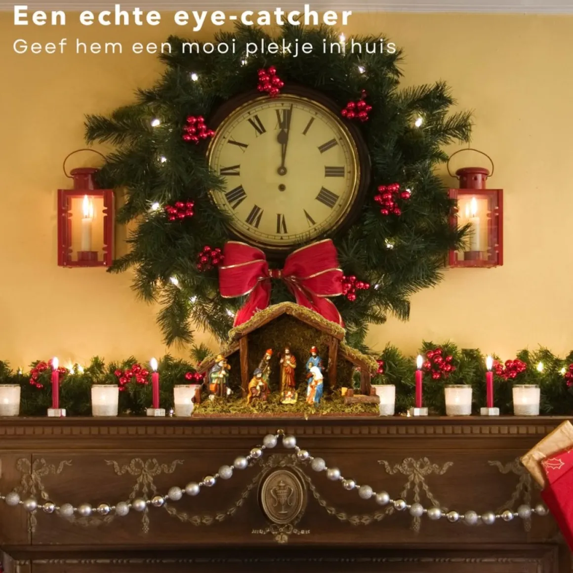 Cheqo ® Kerststal Met 8 Figuren - Kersttafereel - Kerstdorp - 39 X 14 X H22.5Cm Cheap
