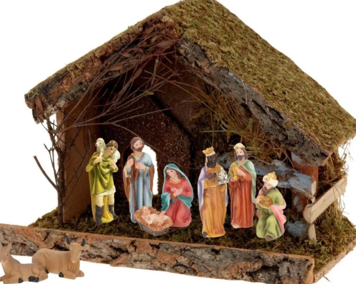 Cheqo ® Kerststal Zonder Figuren - Kersttafereel - Kerstdorp - 32 X 17 X H25Cm Online