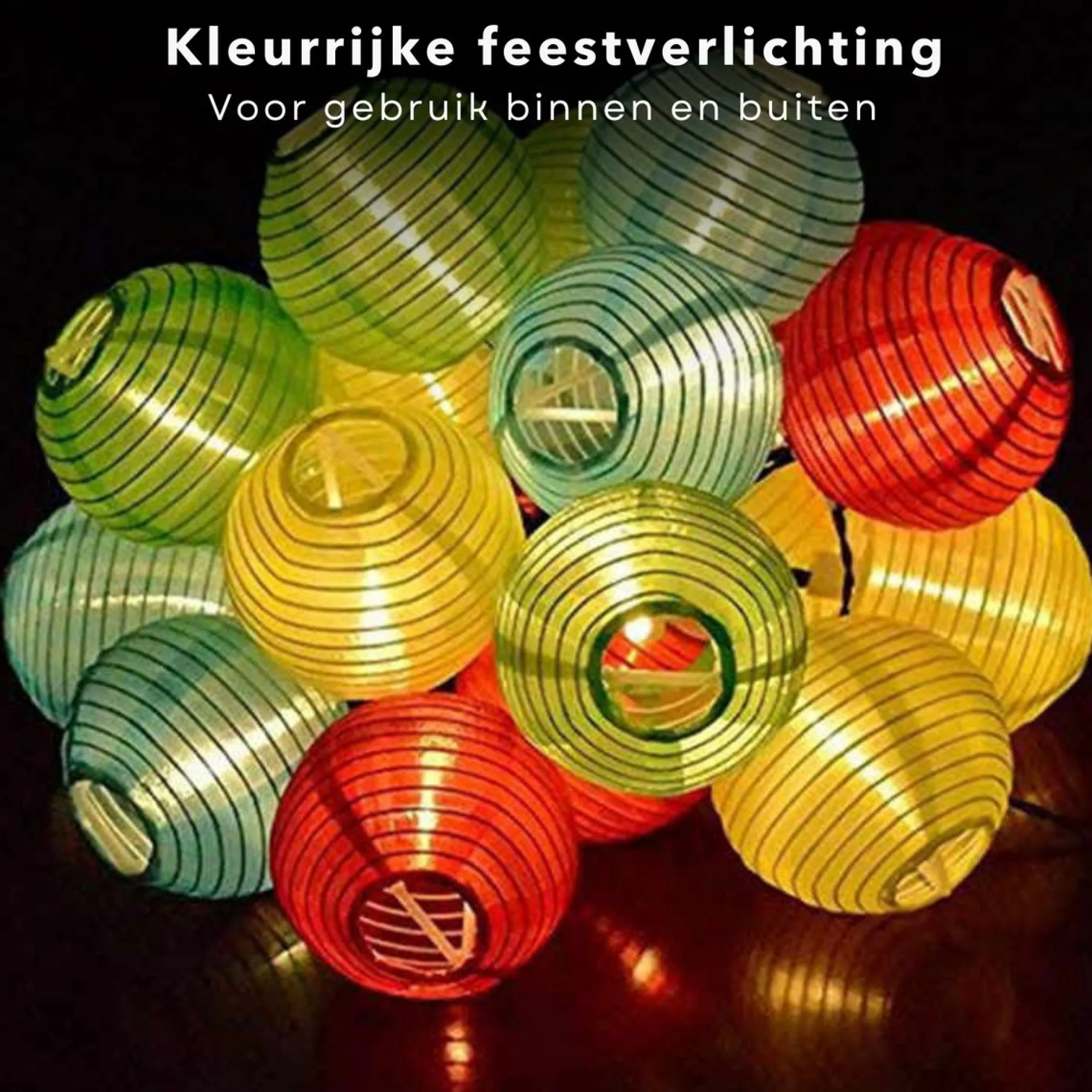 Cheqo Lichtslangen^® Lampionnen Slinger - Feestverlichting - Lichtslang - Lichtslinger Lampion - Lampionnen Met Verlichting - Blauw - 4.75 Meter - 20 Lampions