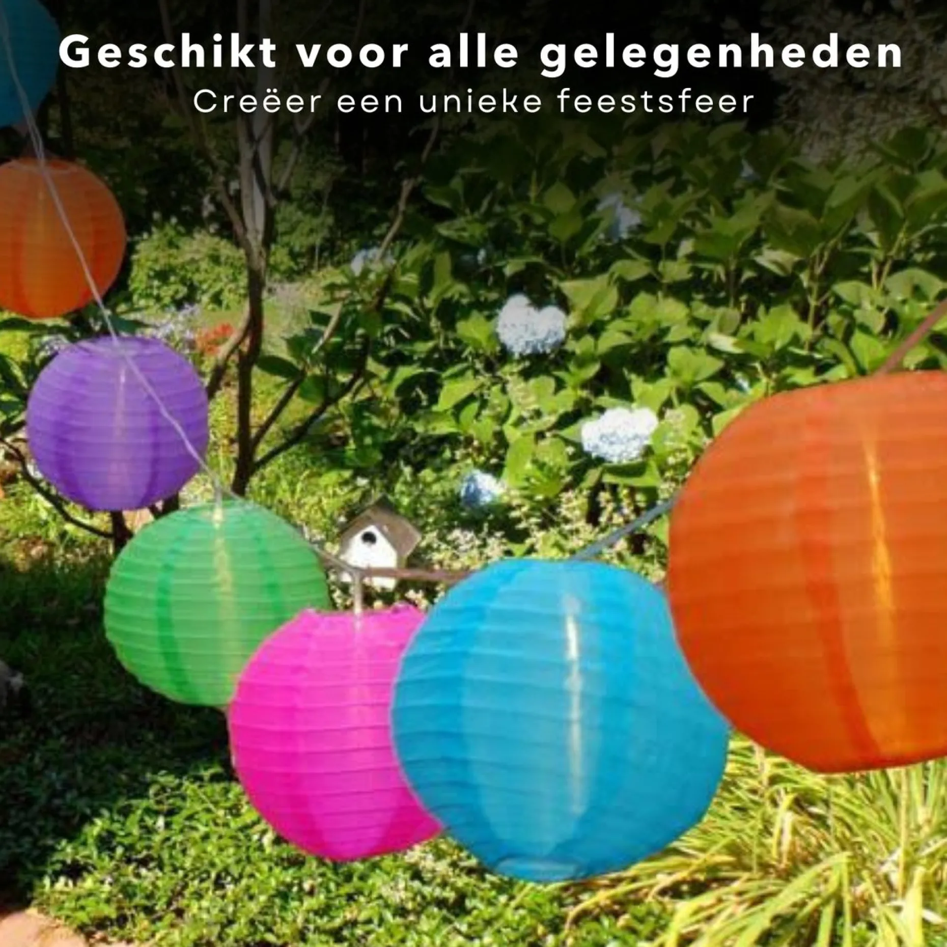 Cheqo Lichtslangen^® Lampionnen Slinger - Feestverlichting - Lichtslang - Lichtslinger Lampion - Lampionnen Met Verlichting - Blauw - 4.75 Meter - 20 Lampions