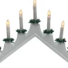Christmas Decoration Verlichte Kerstfiguren^ Kaarsenbrug - 41 X 6 X 30 Cm -Hout - Wit -7 Leds