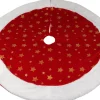 Christmas Decoration Kerstboomstandaarden^ Kerstboomrok - Velvet -Rood Met Sterren - D90 Cm