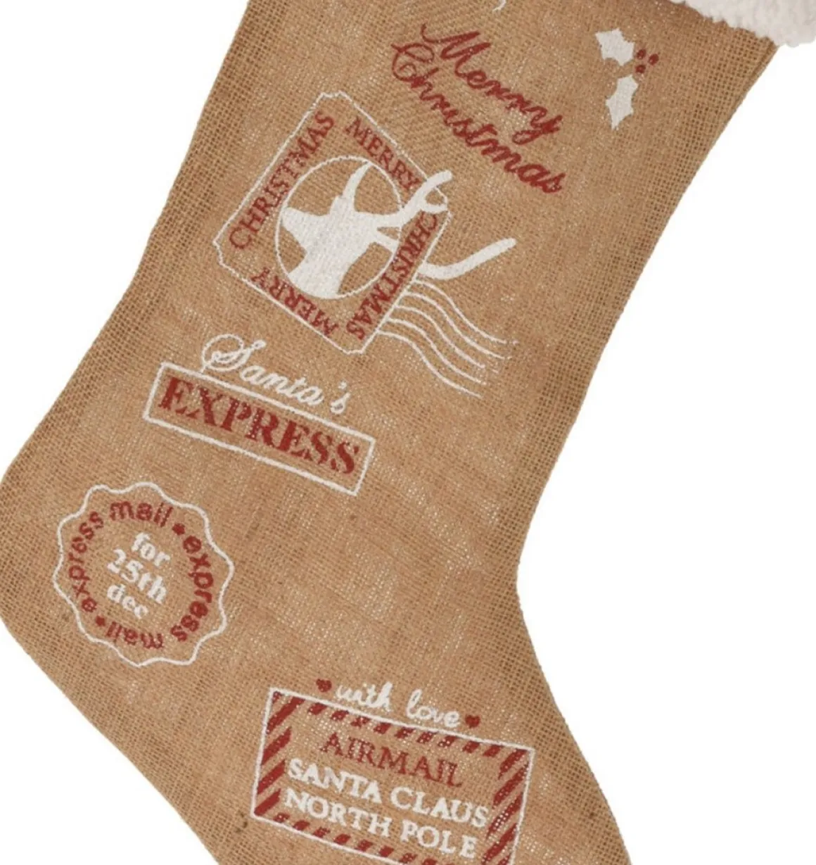 Merkloos Christmas Decoration Kerstsokken - 2X St Te Rand - H52 Cm - Jute/Polyester Fashion