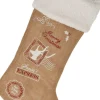 Merkloos Christmas Decoration Kerstsok - Witte Rand - H52 Cm - Jute/Polyester Best