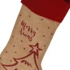 Merkloos Christmas Decoration Kerstsok - Rode Rand - H52 Cm - Jute/Polyester Cheap